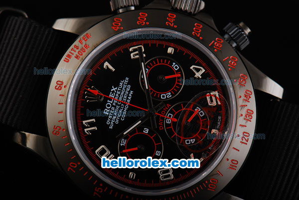Rolex Daytona Quartz Movement PVD Case with Black Dial and White Numeral Markers - Click Image to Close